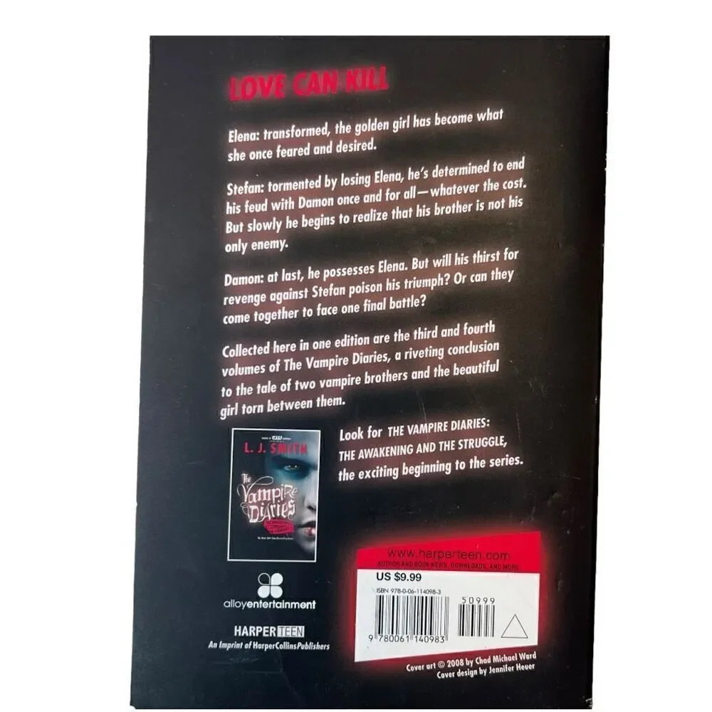 The Fury and Dark Reunion The Vampire Diaries #3-4 Series L.J. Smith Paperback